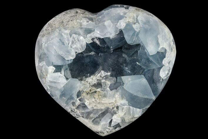 Crystal Filled Celestine (Celestite) Heart Geode - Madagascar #117321